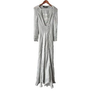 Roland Mouret Roka layerd frayed checked gauze maxi dress size 2